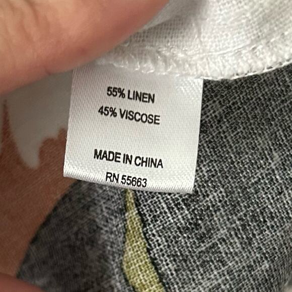 For Cynthia linen blend colorful top womens size small - Picture 7 of 8